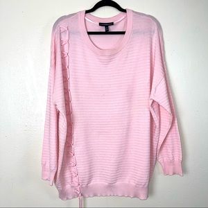 Lane bryant pink ribbed scoop neck long sleeve sweater size 18/20